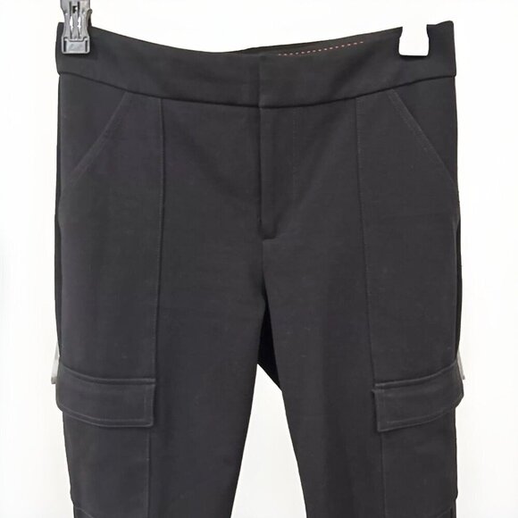 Anthropologie Womens Pants 8 The Essential Slim Black Pockets Cargo Mid Rise - Picture 4 of 10